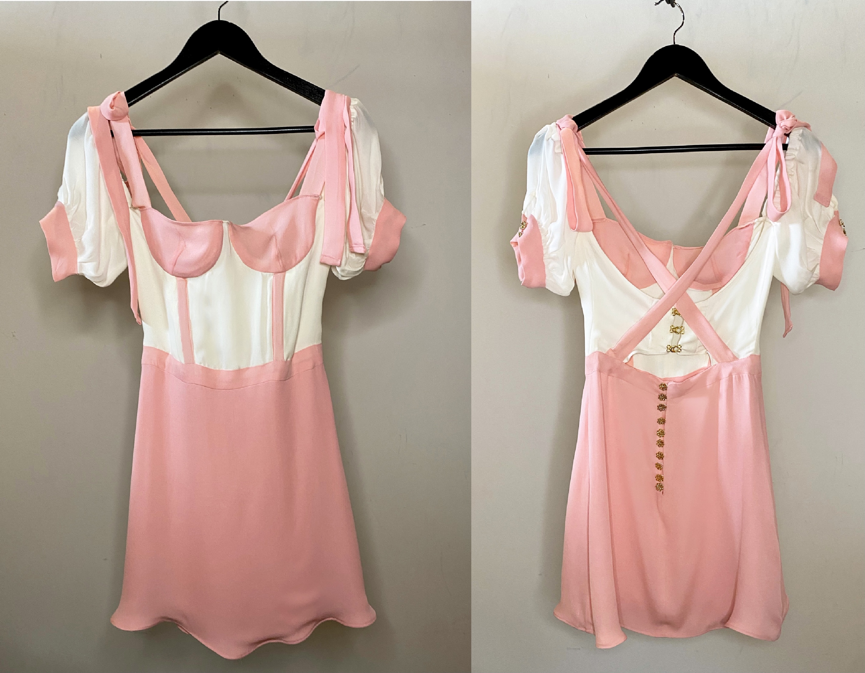 Custom Pink and White Cottagecore Dress by Stevie Leigh